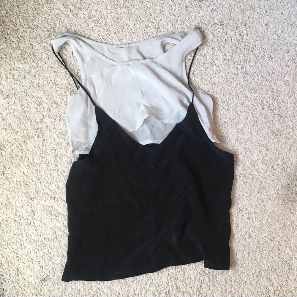 Layered silk tank top